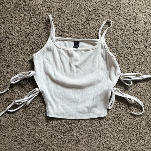 SHEIN Tops - SHEIN White Spaghetti strap  Tie-Side summer Cropped Top